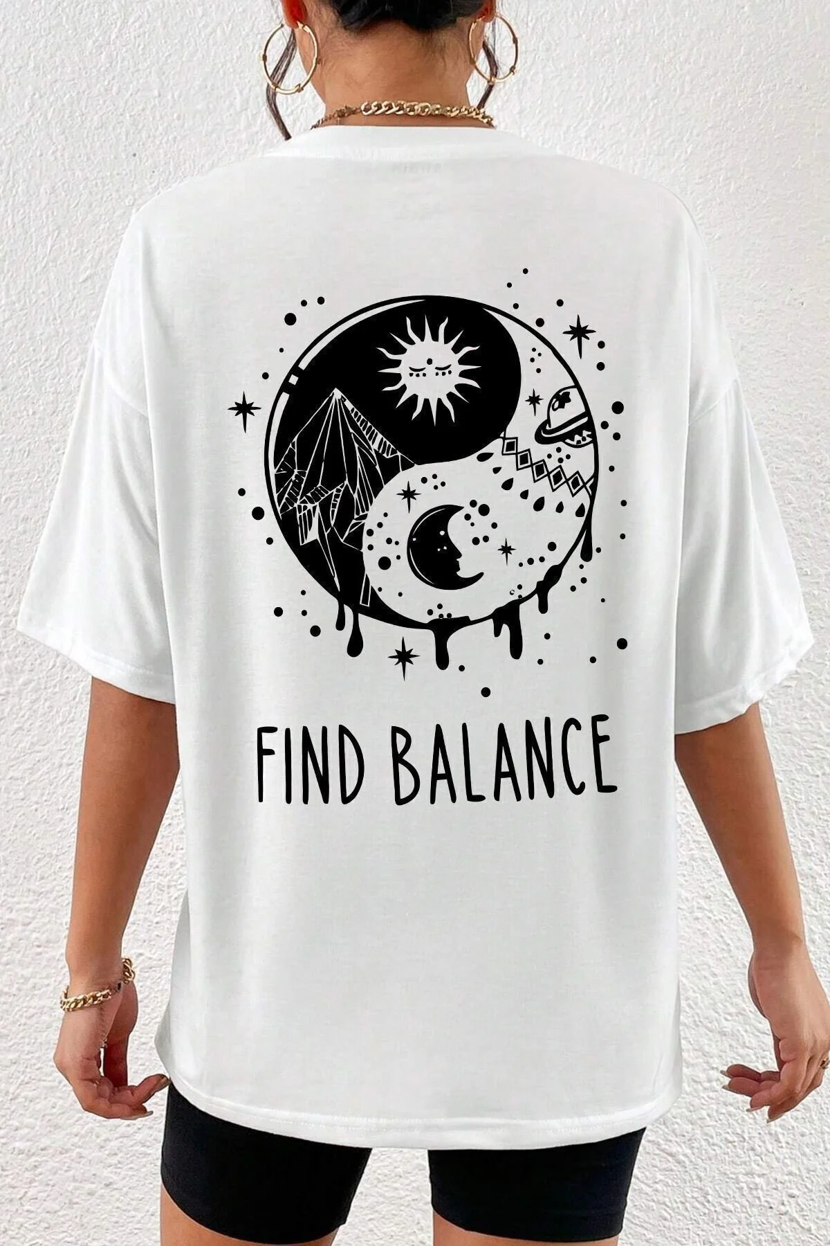 Bild von uyguntarz Yin & Yang Bedrucktes Unisex-t-shirt - 2XL