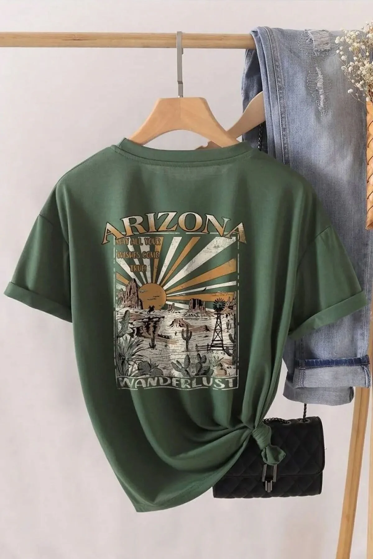 Bild von uyguntarz Unisex Arizona Oversize T-shirt Mit Rückenaufdruck - S/M