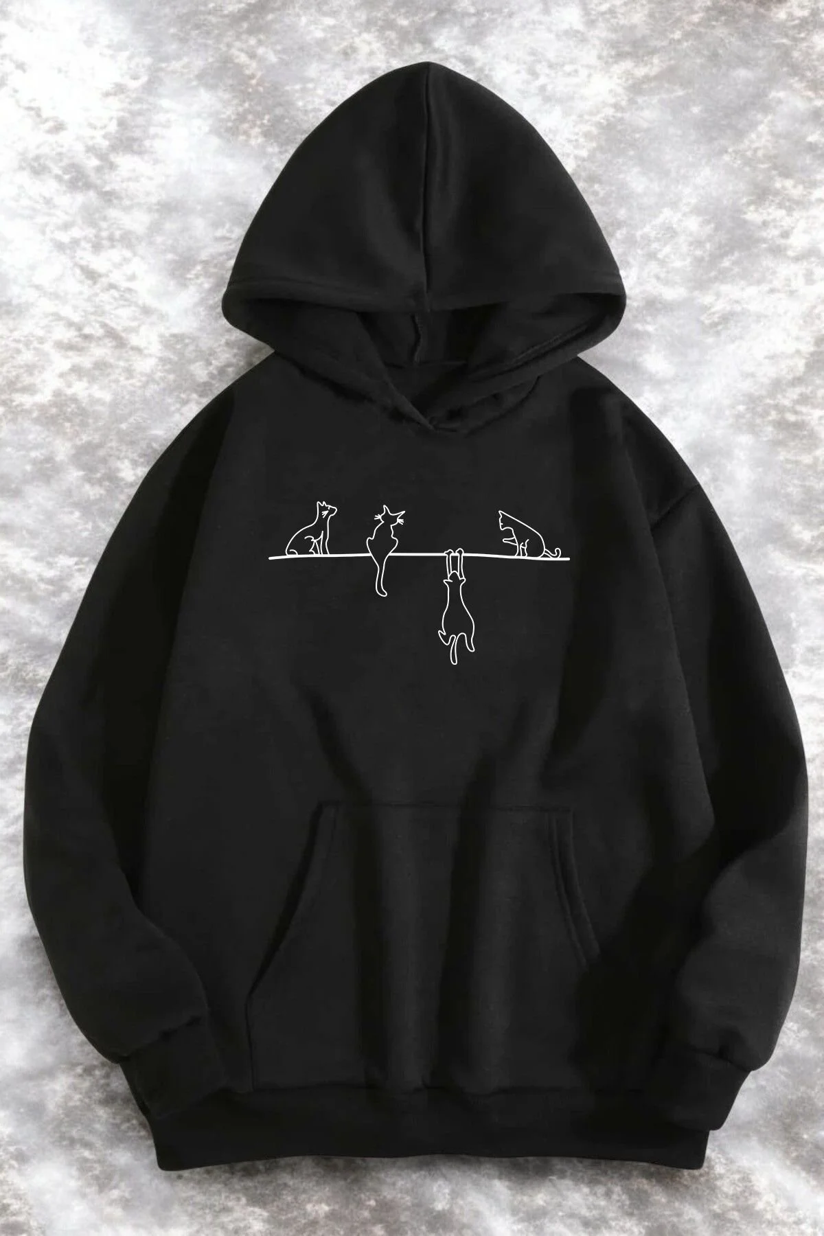 Bild von uyguntarz Übergroßes Sweatshirt Mit „naughty Cat“-aufdruck - L