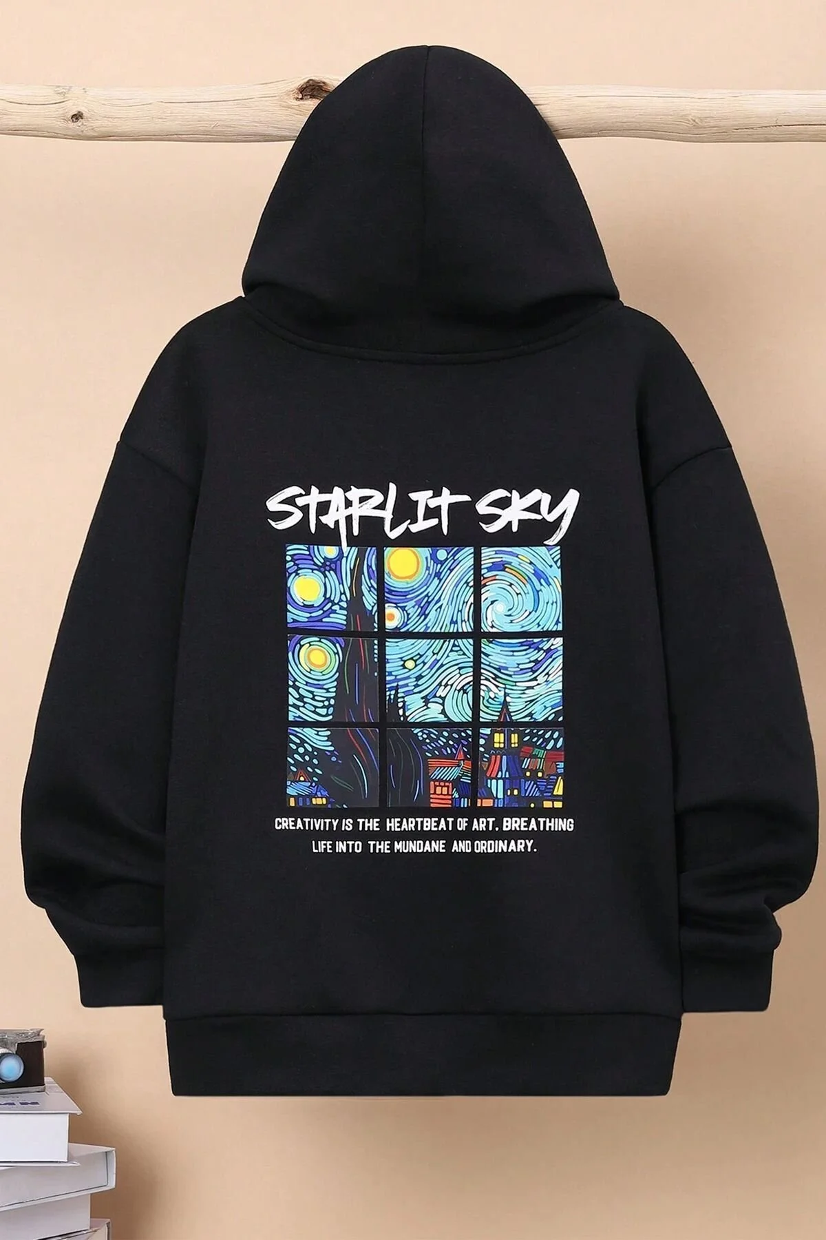 Bild von uyguntarz Bequem Sitzendes Sweatshirt Mit Sternenhimmel-aufdruck Für Jungen Und Mädchen - 11–12 Jahre