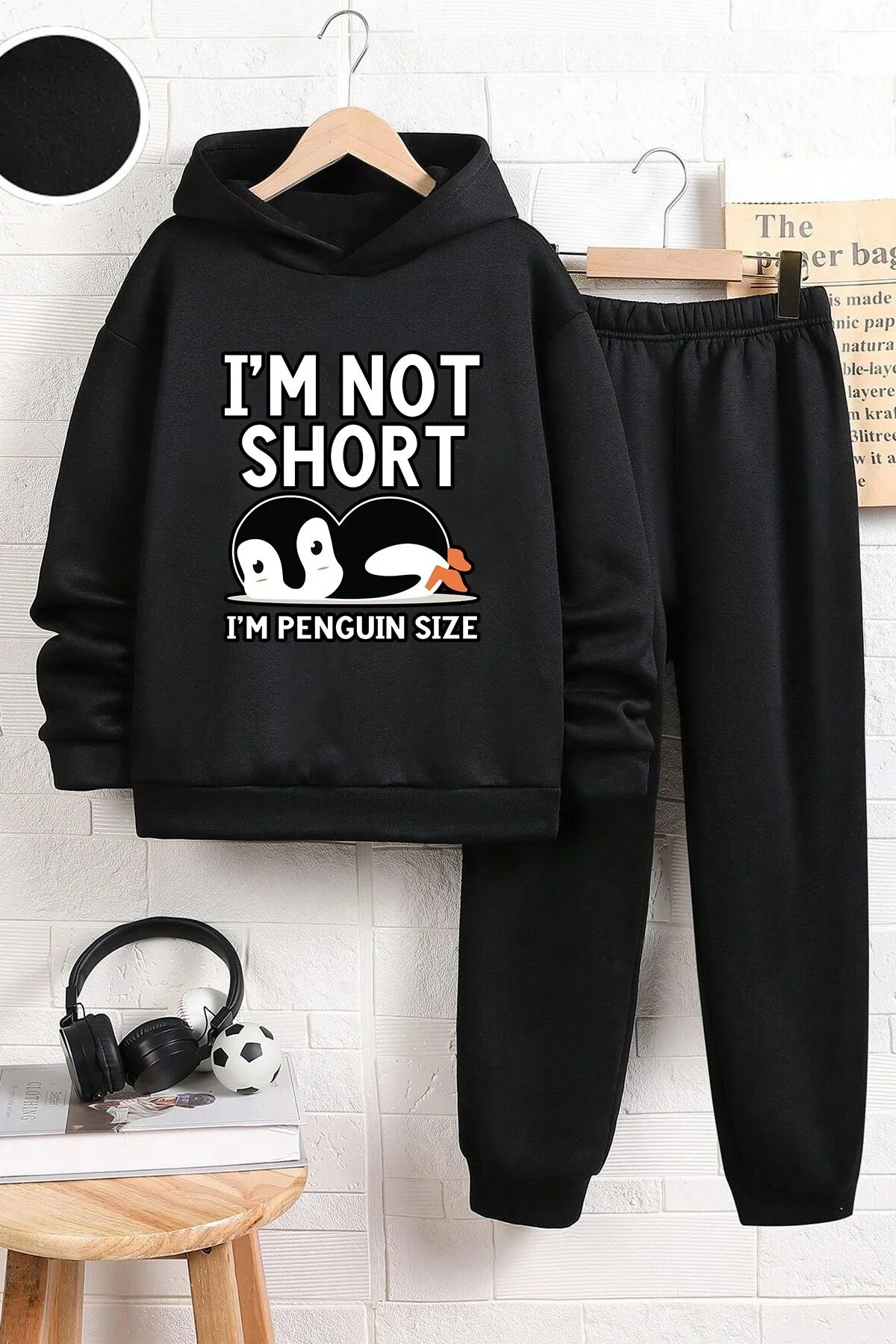 Bild von uyguntarz Bequemes Trainingsanzug-set Für Jungen Und Mädchen Mit Pinguin-aufdruck - 7–8 Jahre