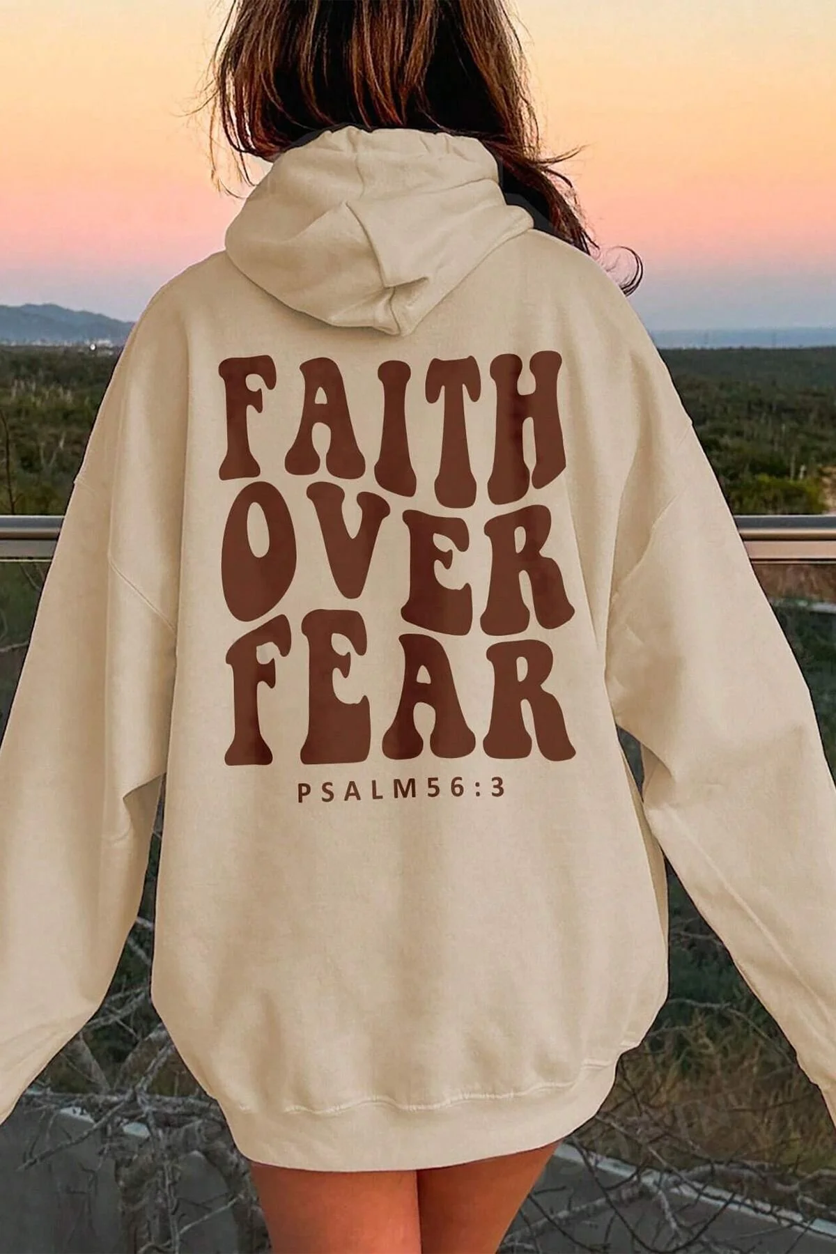 Bild von uyguntarz Übergroßes Sweatshirt Mit Faith Over-aufdruck - L