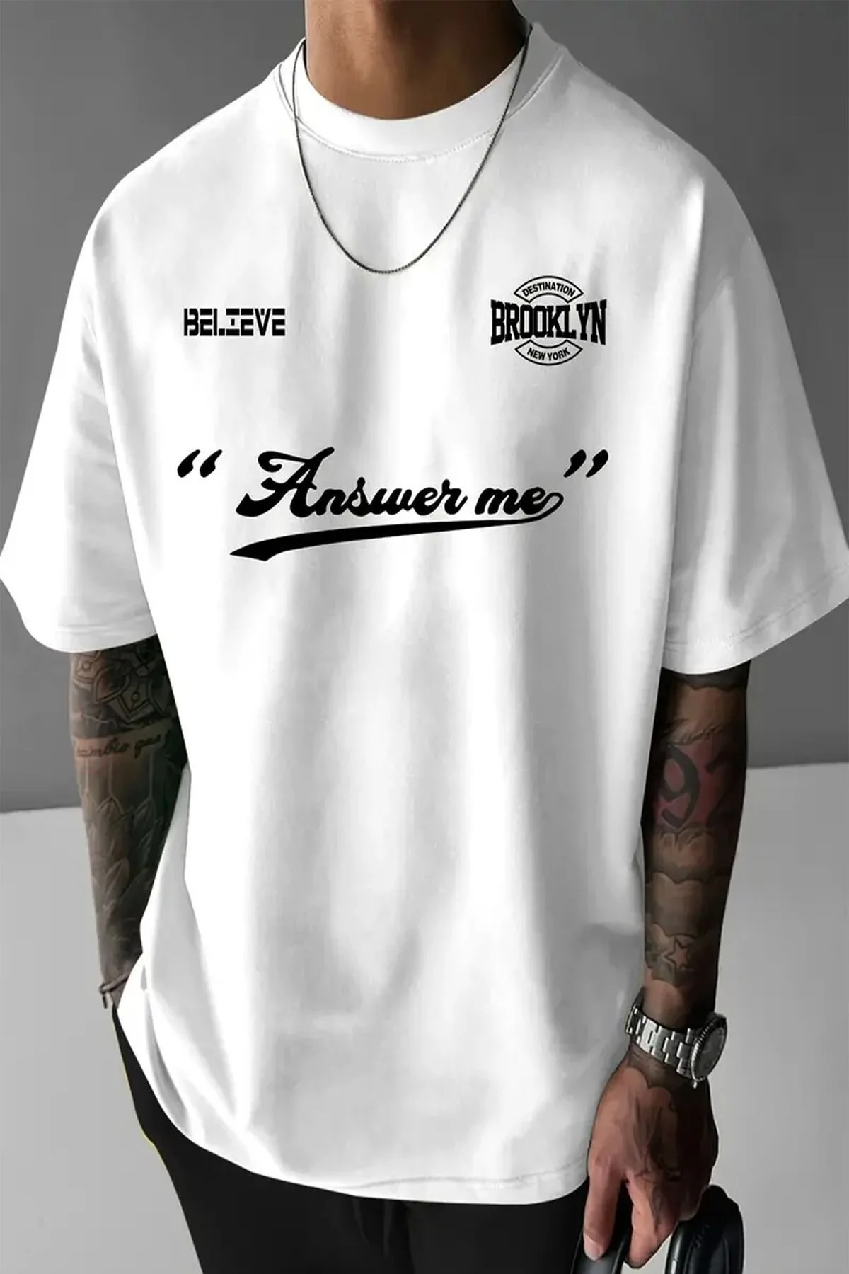 Bild von uyguntarz Übergroßes Unisex-t-shirt Mit Answer-aufdruck - 2XL
