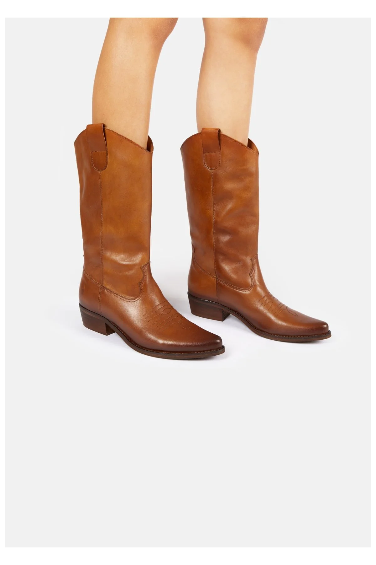 Bild von Felmini Stiefelette Braun Blockabsatz für Damen - 42