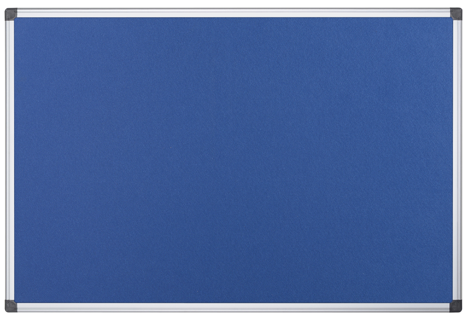 Bild von Bi-Office Filztafel Maya, Mit Aluminiumrahmen, Blaue Filzoberfläche, Zum Gebrauch Mit Pinnnadeln, Pinnwand, 180 x 120 cm