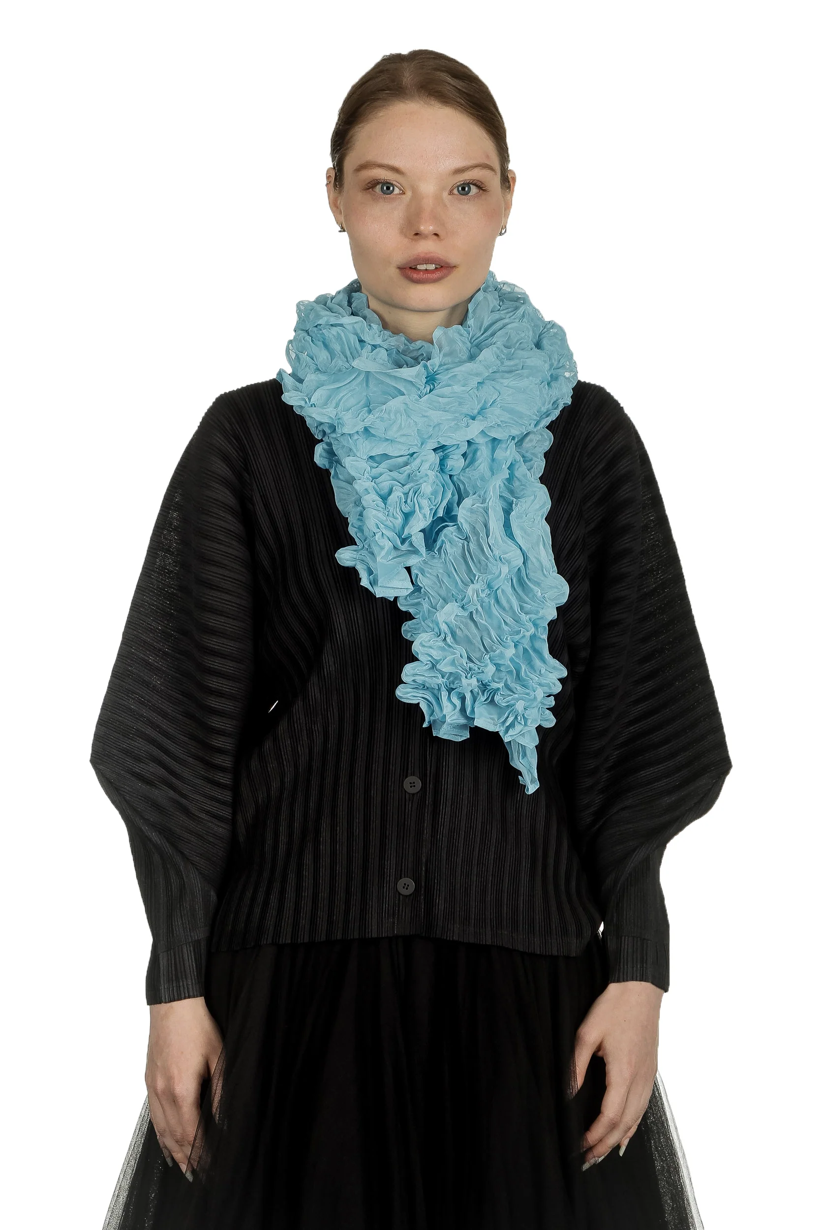 Bild von ISSEY MIYAKE PLEATS PLEASE Strukturierter Schal blau