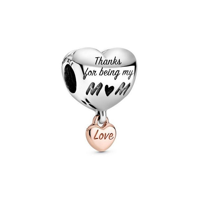 Bild von Pandora Bead Rose 788830C00 Charm Love You Mum Herz Sterling-Silber