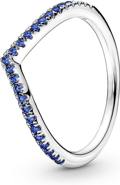 Bild von Pandora Fingerring Pandora Timeless Wishbone Funkelnder Blauer Ring 196316C02 Damenring