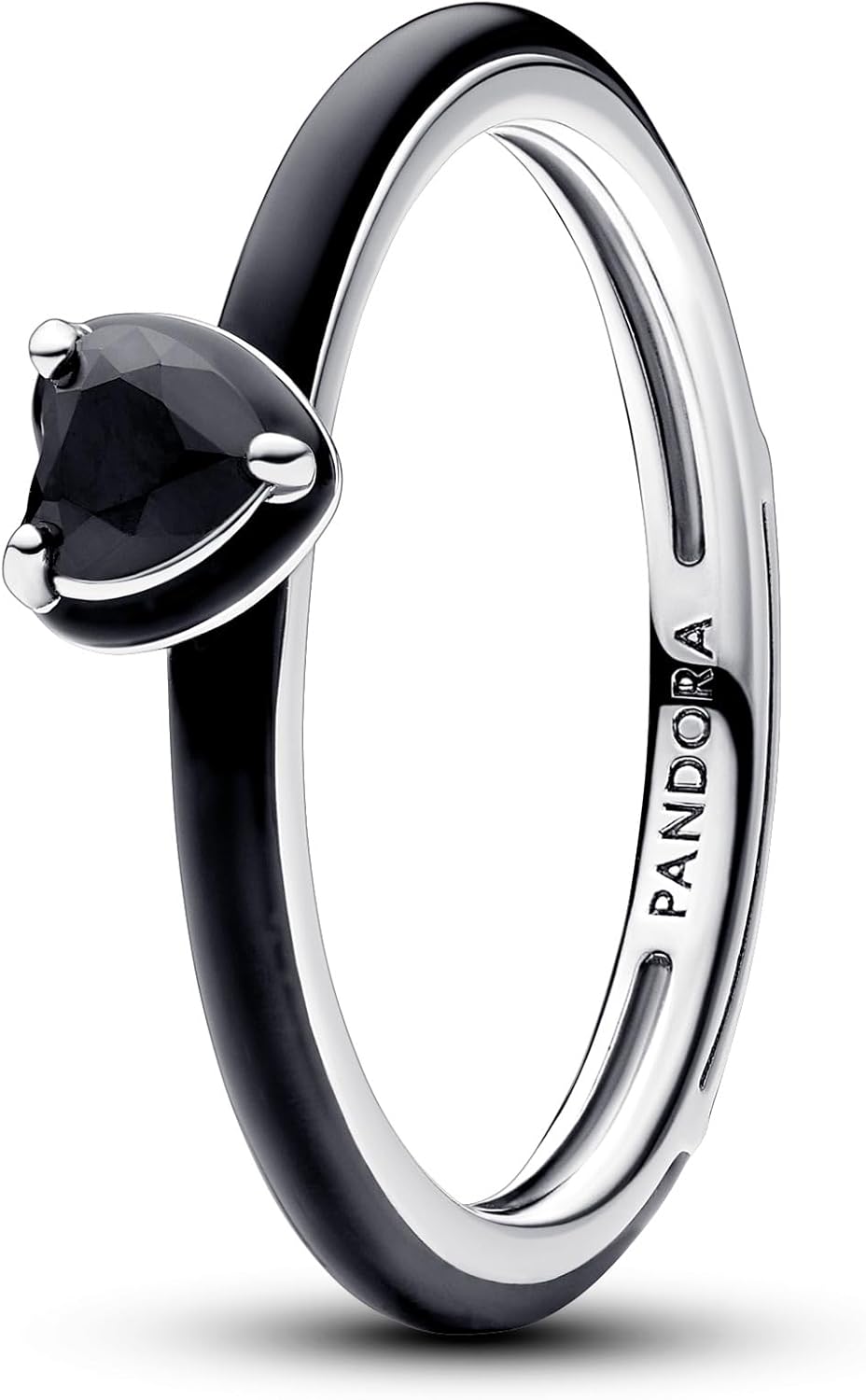 Bild von PANDORA ME Schwarzes Chakra Herz Ring aus Sterling-Silber mit künstlichen Kristallen, Größe: 52, 193088C01-52