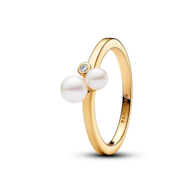 Bild von Pandora Fingerring Pandora Ring Duo Pearls 163156C01-50 vergoldet