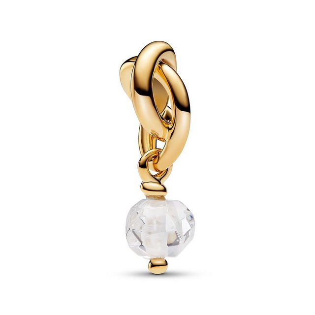 Bild von Pandora Charm-Einhänger Charm-Anhänger April, PANDORA Moments, vergoldet, Zirkonia