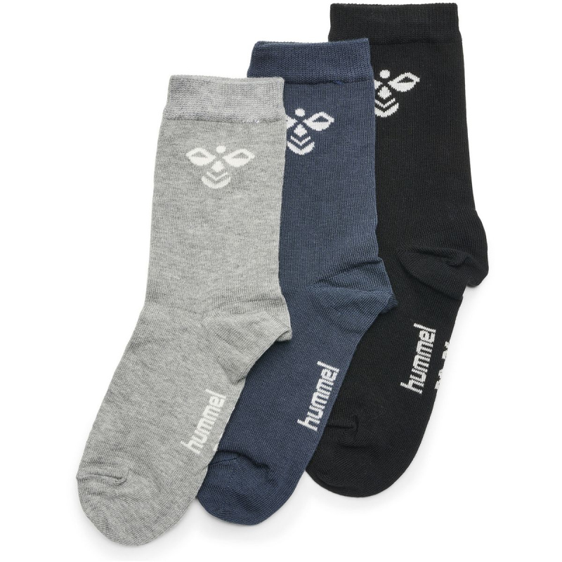 Bild von 3er Pack hummel SUTTON Socken Kinder black/grey melange/blue nights 24-27