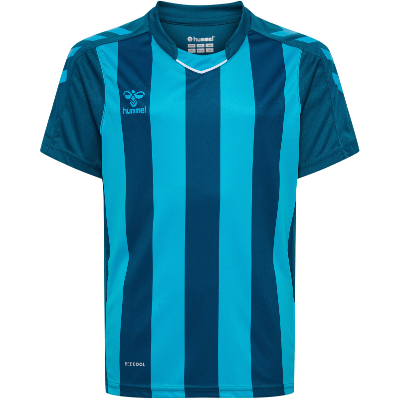 Bild von Hummel hmlCORE XK STRIPED JERSEY KIDS S/S - BLUE CORAL/BLUE DANUBE - 140