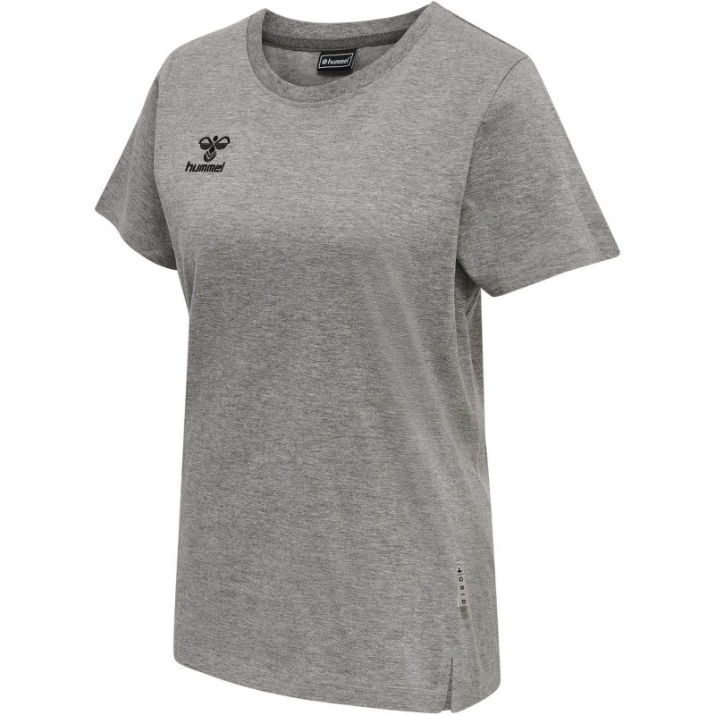 Bild von hummel Damen Hmlmove Grid Cot. T-shirt S/S Woman T Shirt, Grey Melange, XS EU