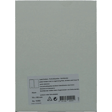 Bild von 3L, Ordner Zubehör, Sichtfenster 75x150mm selbstklebend Kunststoff inkl. Etiketten VE=50 Stück