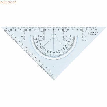 Bild von Linex, Lineal, Geodreieck Geo-Combi 2mm 22,5cm Dunilon glasklar (180 mm)