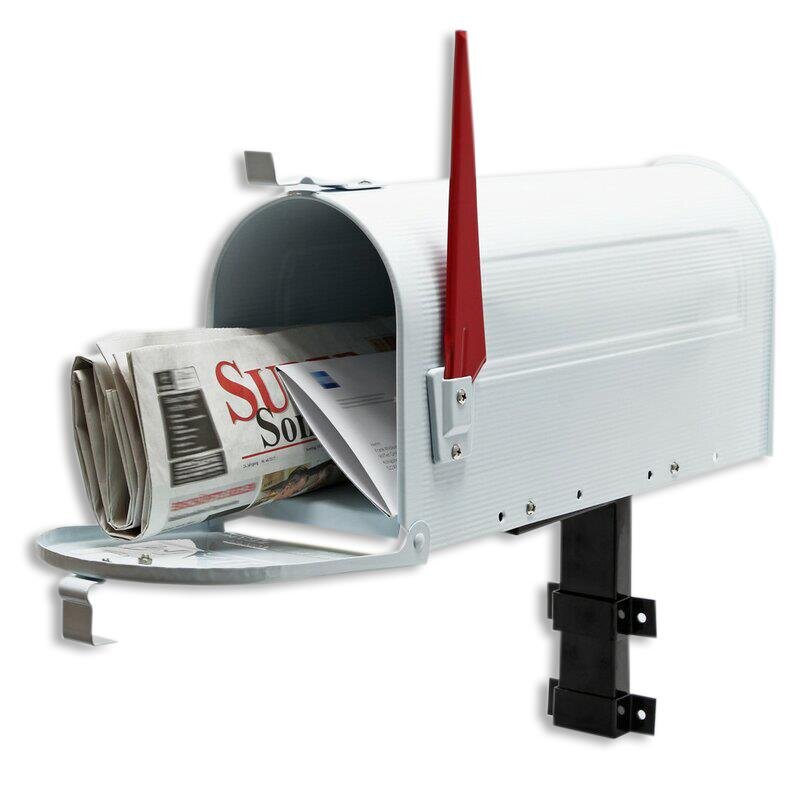 Bild von US Mailbox Briefkasten Amerikanisches Design weiß mit Wandhalterung