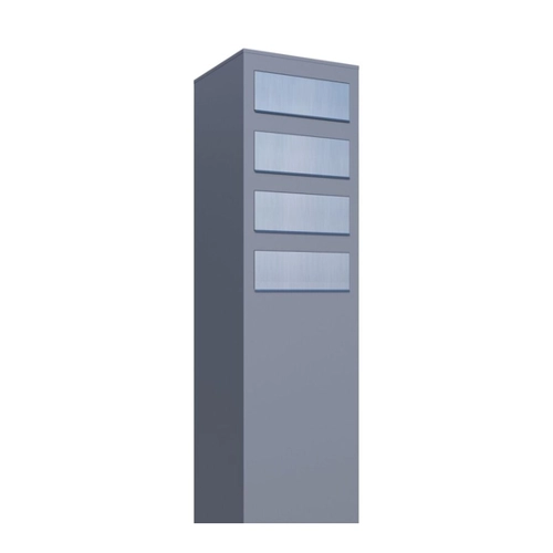 Bild von Standbriefkasten Turin Grau Metallic mit Edelstahlklappe RAL 9007 von Zalafino