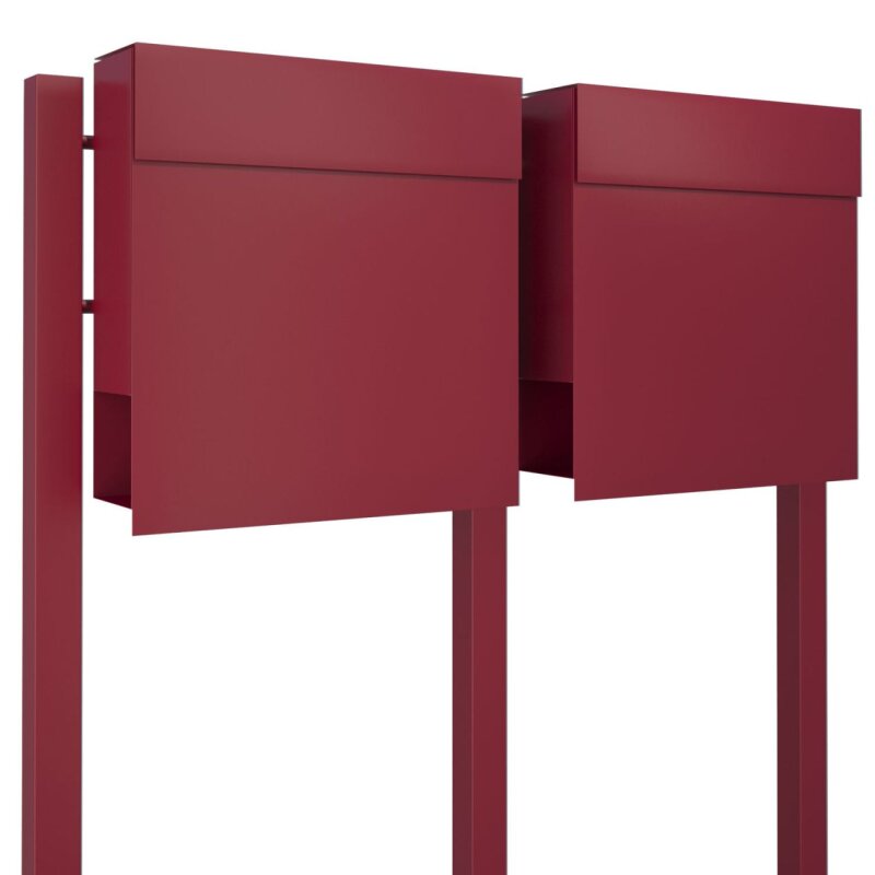Bild von 2 Fach Briefkastenanlage CUBIS Rot RAL 3004