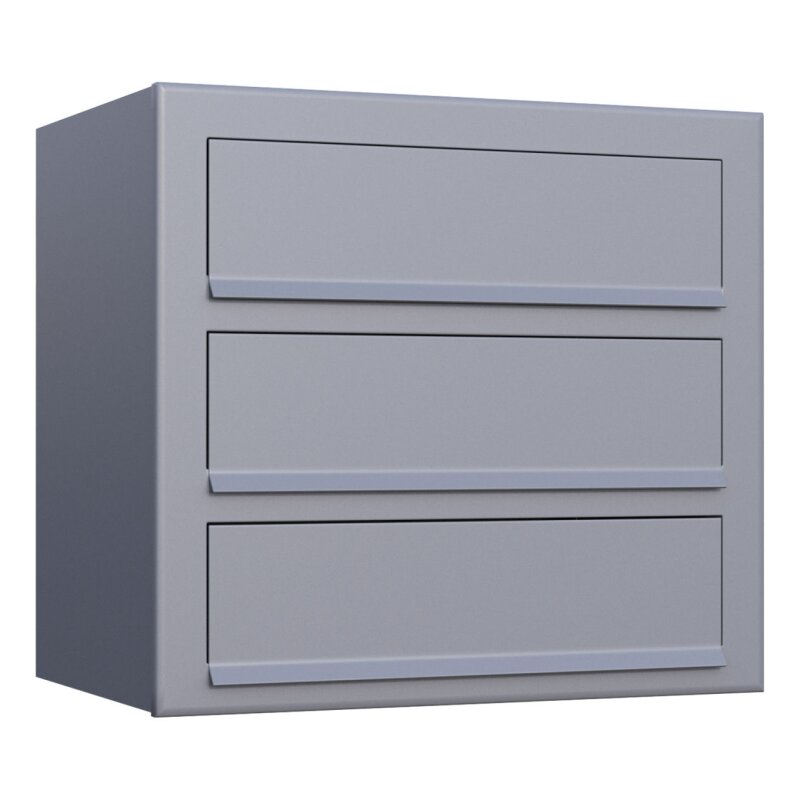Bild von 3-Fach Briefkasten Wandbriefkasten Comic Grau Metallic RAL 9007