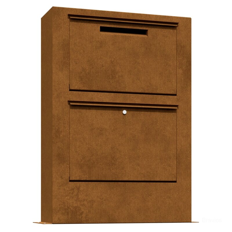 Bild von Design Paketkasten Postbox Paketbox Cortenstahl RAL 8001