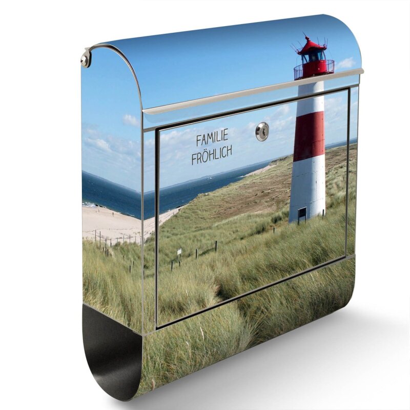 Bild von Briefkasten Mailbox Wandbriefkasten Edelstahl Leuchtturm