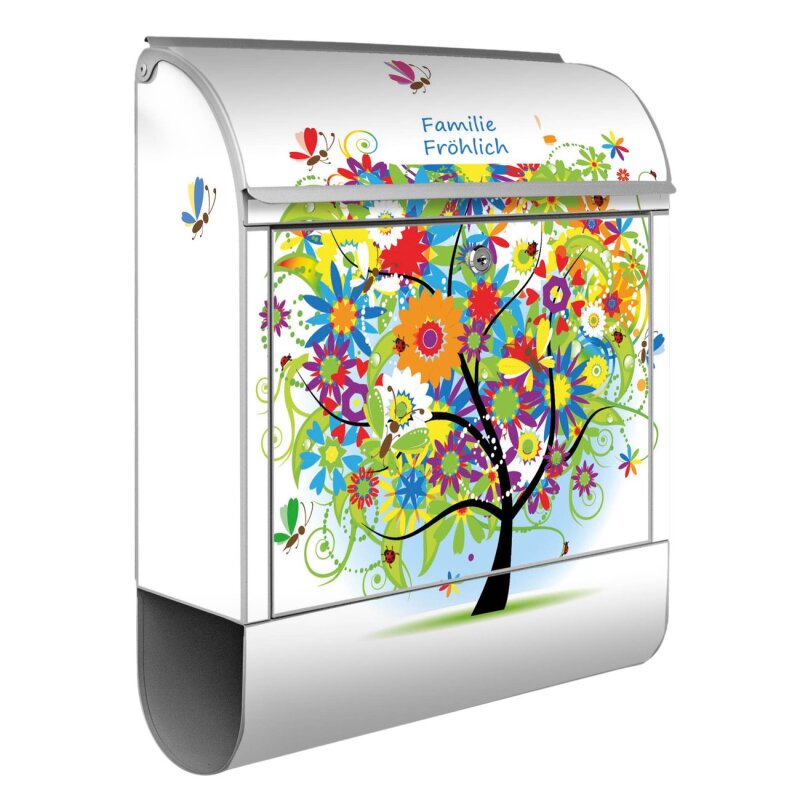 Bild von Wandbriefkasten Briefkasten Edelstahl Märchenzauberbaum