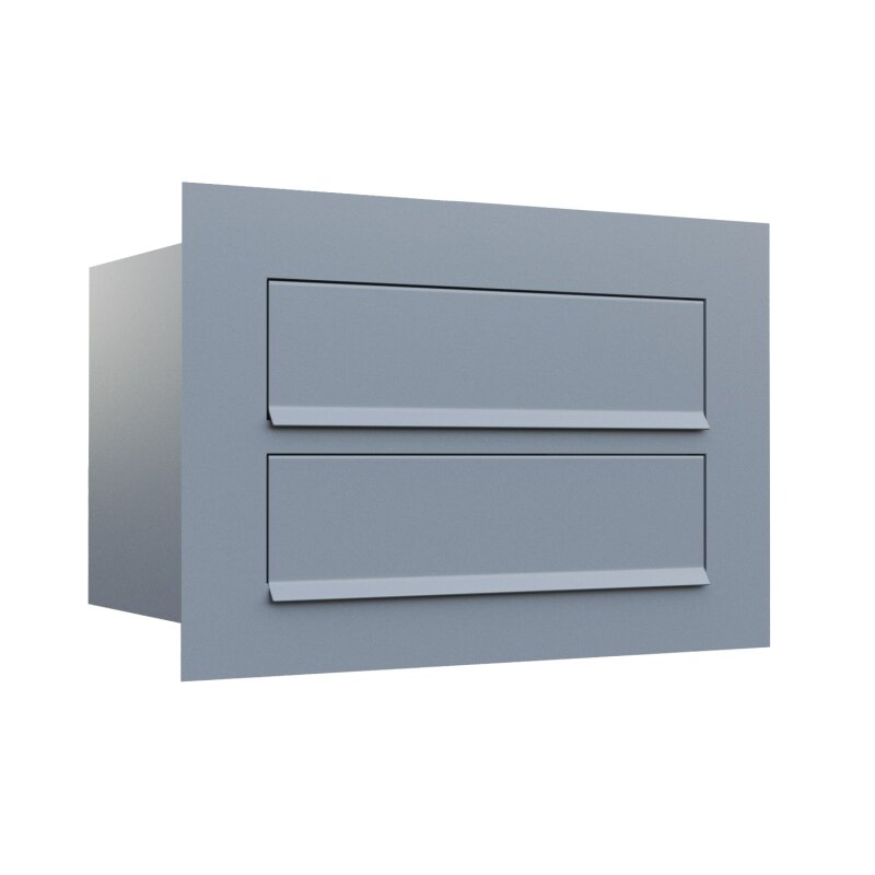 Bild von Einbaubriefkasten Cosmo grau metallic RAL 9007 2 Parteien