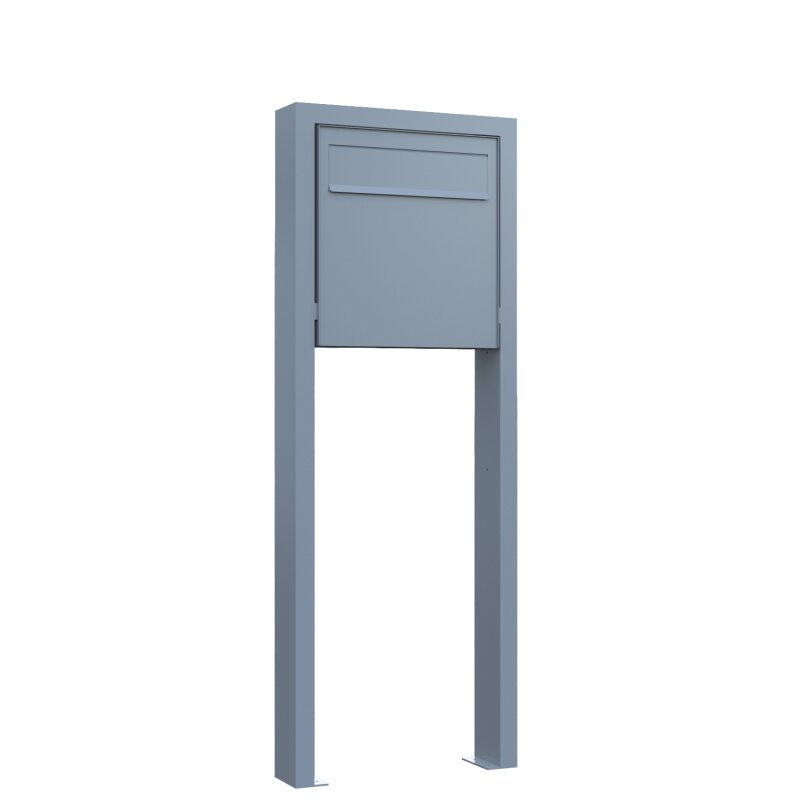Bild von Zaunbriefkasten Standbriefkasten Grau Metallic RAL 9007