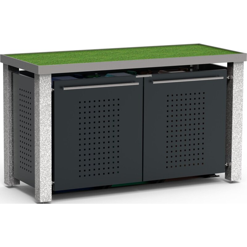 Bild von Mülltonnenbox Typ- Pflanzenwanne F-Design Stein 12 x 12 3 x 240 L...