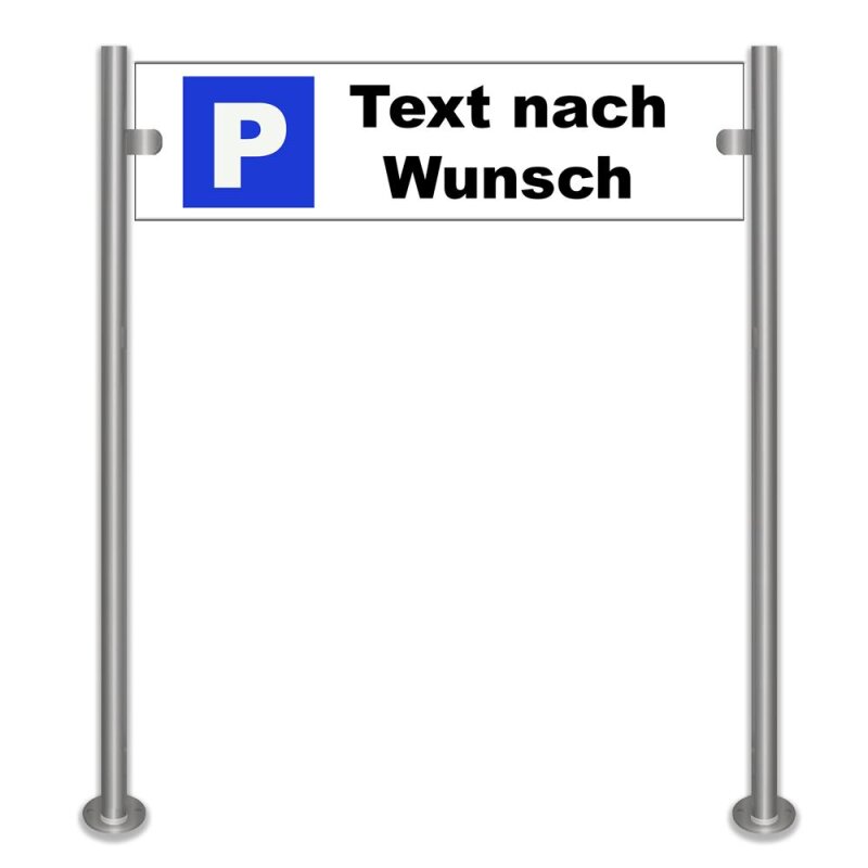 Bild von Parkplatzschild Firmenschild mit Wunschtext & Logo Standfüße und...