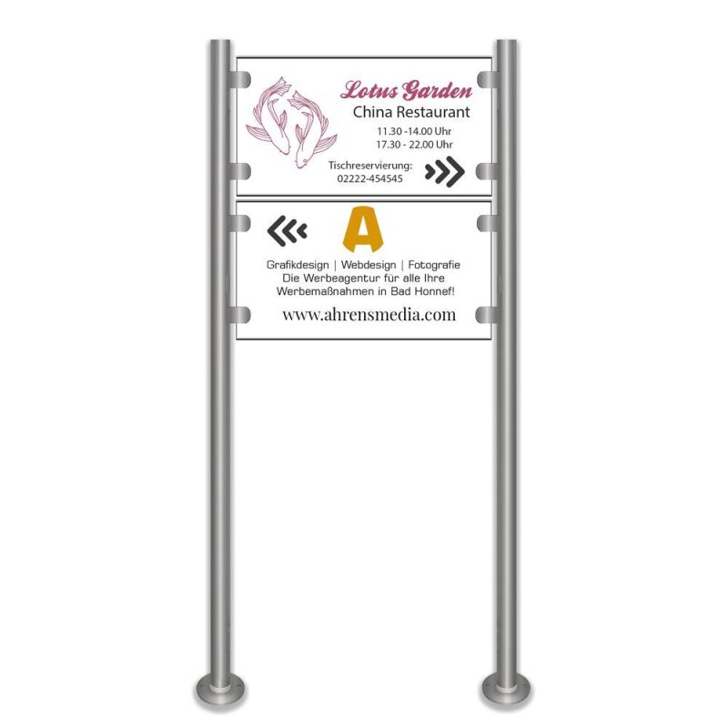 Bild von Freistehendes Werbeschild Firmenschild mit Dibond Werbetafel...