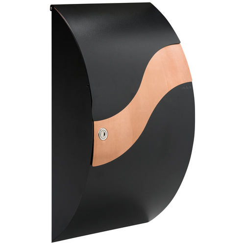 Bild von ME-FA Briefkasten »630 Wave«, BxHxT: 32,5 x 54 x 16 cm, Stahl/Kupfer - schwarz