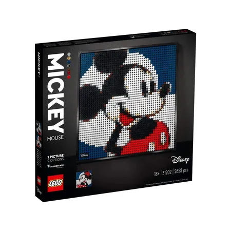 Bild von LEGO 31202 Art Disney's Mickey Mouse Set, Poster, Wanddekoration, Dekorationsideen, Geschenkidee für Sie, Ihn, Mama, Papa, DIY Puzzle für Erwachsene
