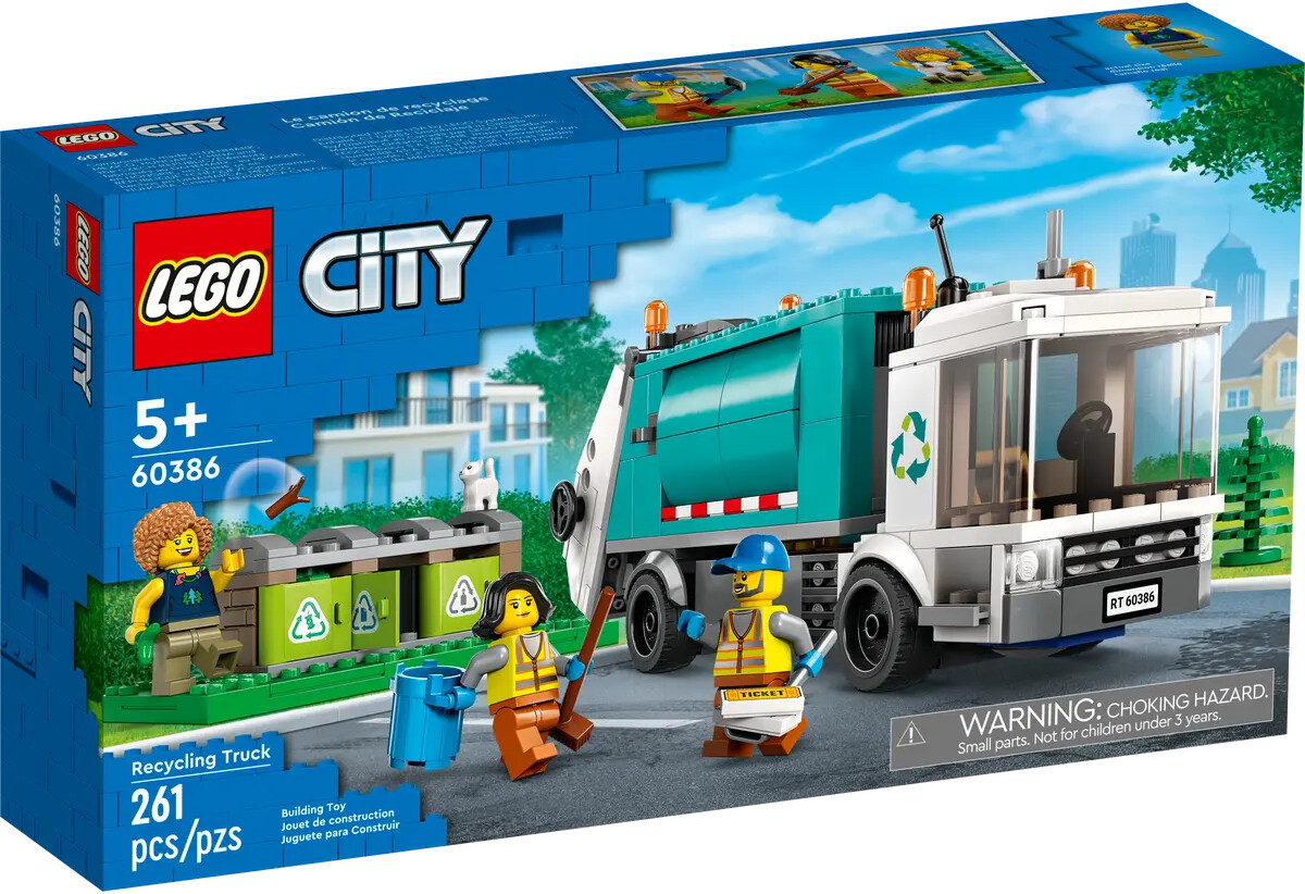 Bild von LEGO City Müllabfuhr, Müllwagen Spielzeug mit Mülltonnen für Kinder ab 5 Jahren, Lern- und Sortierspielzeug, Serie Nachhaltiges Leben 60386
