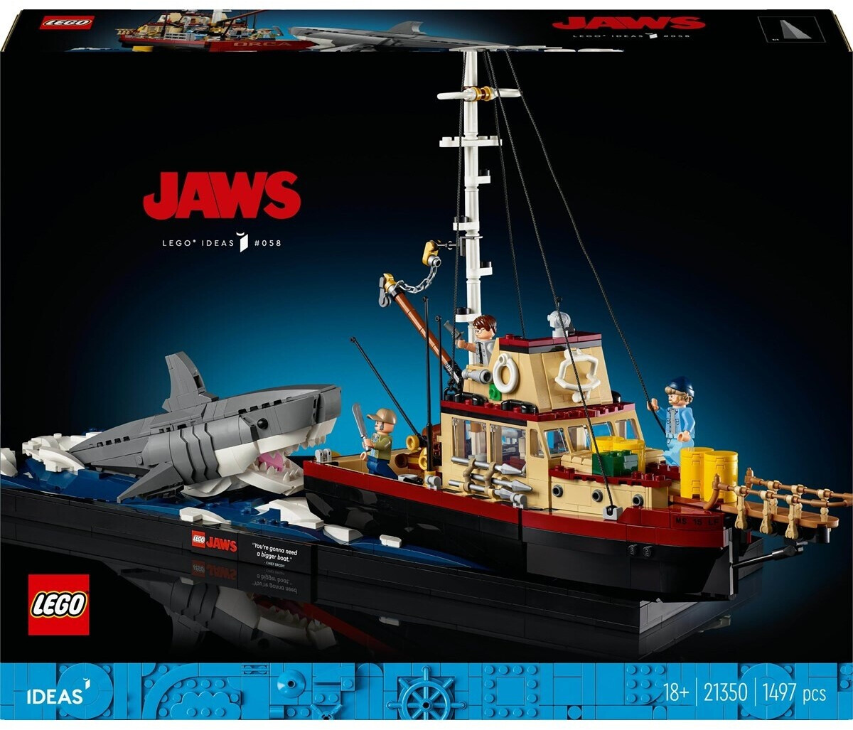 Bild von LEGO® LEGO Ideas Der weiße Hai, Konstruktionsspielzeug Konstruktionsspielsteine, (1497 St)