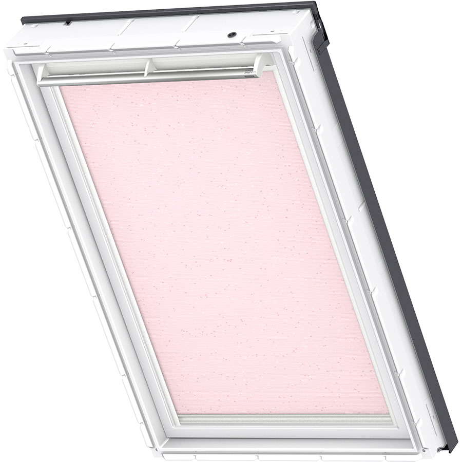 Bild von Disney & VELUX Goodnight Collection Verdunkelungsrollo DKL manuell Disney Rosa Sterne 4659, 134x160 cm (UK10), GEL,Manuell,VELUX,weiße Schiene