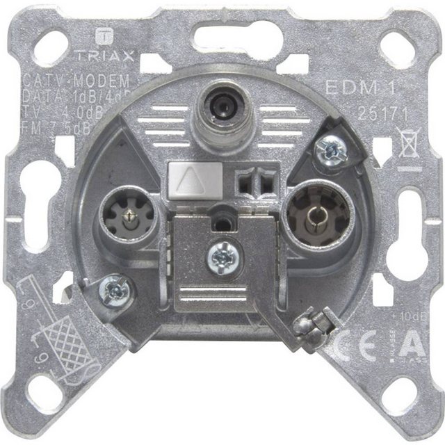 Bild von Triax EDM 1 3fach Einzeldose F-Buchse 306270 (Antennendose), SAT Zubehör, Silber