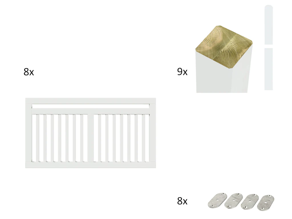 Bild von PLUS Gartenzaun Linea, (Set), Höhe: 80 cm, Gesamtlänge: 4,78 bis 23,62 m, zum Einbetonieren