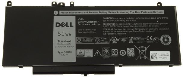 Bild von Dell Battery 4 Cell 51W HR (Latitud (4 Zellen), Notebook Akku, Schwarz