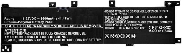 Bild von CoreParts MBXAS-BA0183 Notebook-Ersatzteil Akku (1 Zellen, 3600 mAh), Notebook Akku, Schwarz