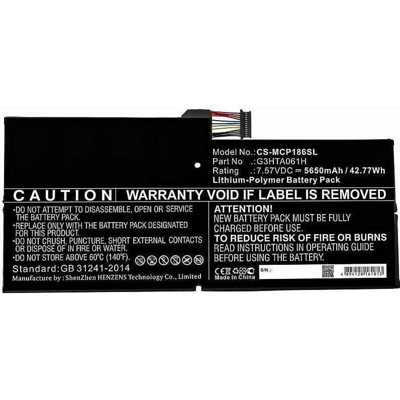 Bild von CoreParts Battery for Microsoft Tablet (5650 mAh), Notebook Akku, Schwarz