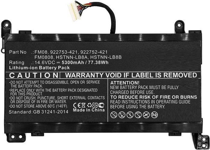 Bild von CoreParts Laptop Battery for HP (5300 mAh), Notebook Akku, Schwarz