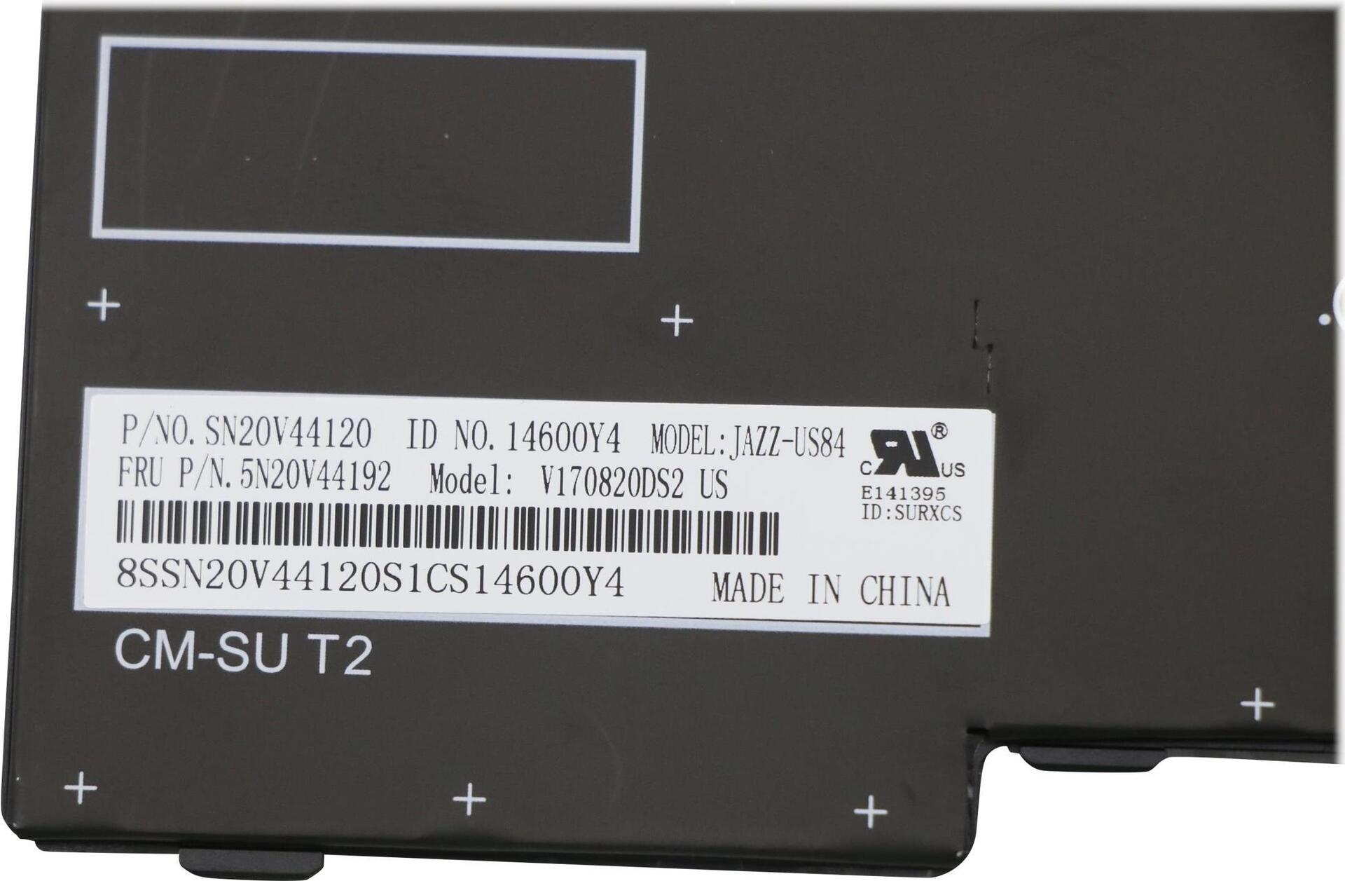 Bild von Lenovo Sunrex - Ersatztastatur Notebook - mit Trackpoint - hinterleuchtet - Englisch - Schwarz - für ThinkPad P14s Gen 1, P14s Gen 2, T14 Gen 1, T14 Gen 2 (5N20V44192)