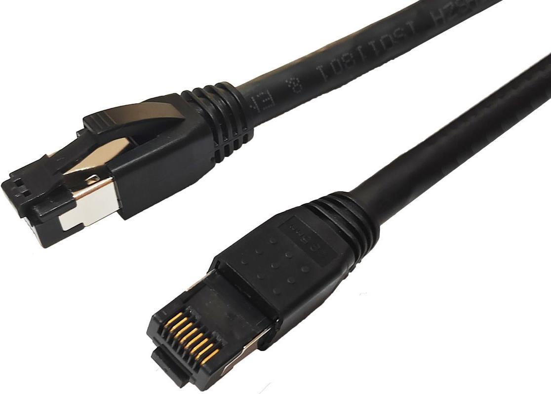 Bild von MicroConnect - Patch-Kabel - RJ-45 (M) zu RJ-45 (M) - 1.5 m - S/FTP - CAT 8.1 - halogenfrei, ohne Haken - Schwarz