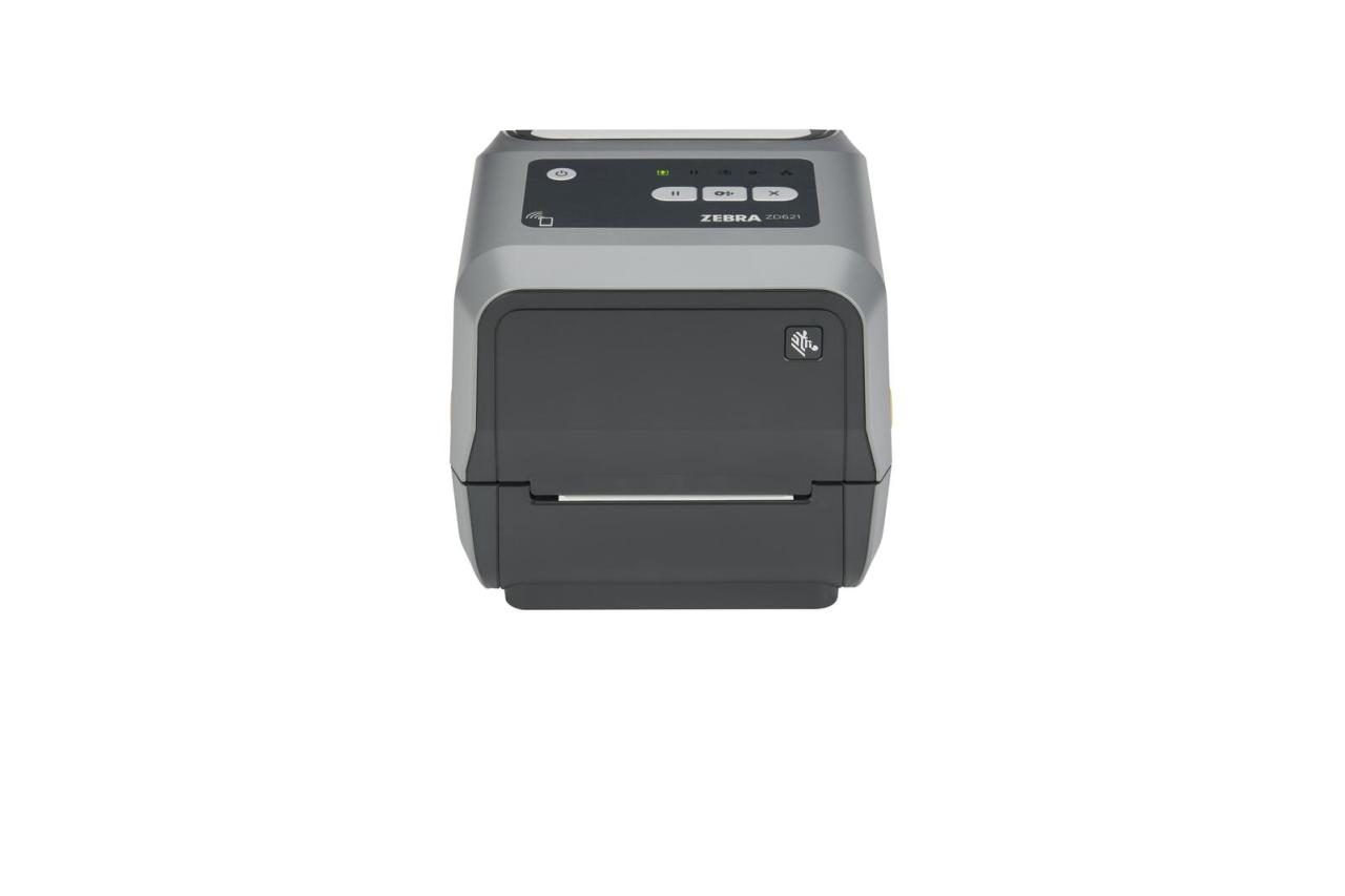 Bild von Zebra ZD621t - Etikettendrucker - Thermotransfer - Rolle (11,8 cm) - 203 dpi - bis zu 203 mm/Sek. - USB 2.0, LAN, seriell, USB-Host, NFC, Wi-Fi(ac), Bluetooth 4.1, Bluetooth LE - Grau