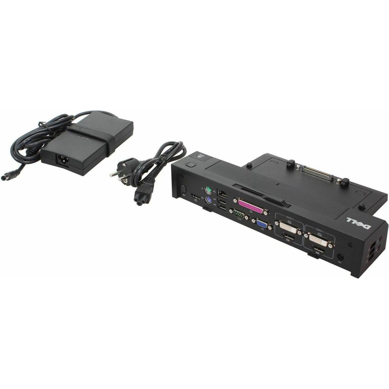 Bild von Dell E-Port Replicator Advanced Included AC-Adaptor (Docking Port), Dockingstation + USB Hub, Schwarz