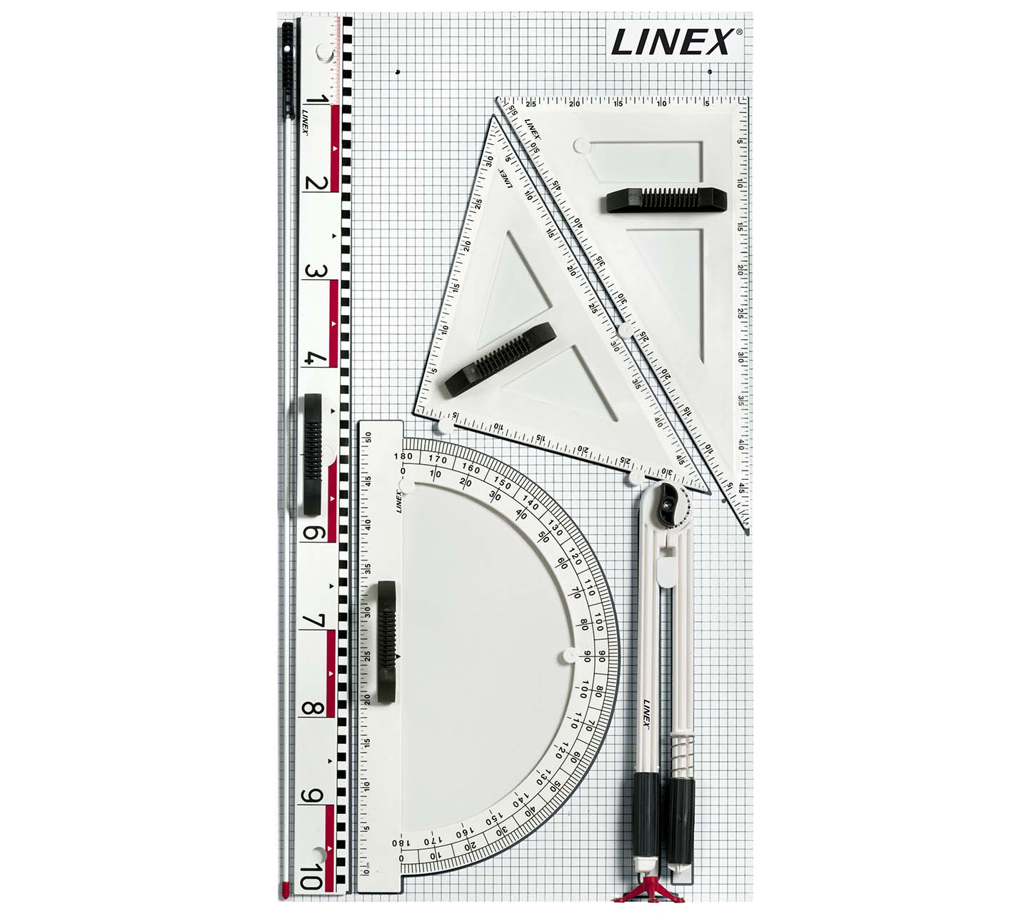 Bild von Linex, Massstab, Magnetische Zeichengeräte für den Tafelunterricht 6teilig (1000 mm)