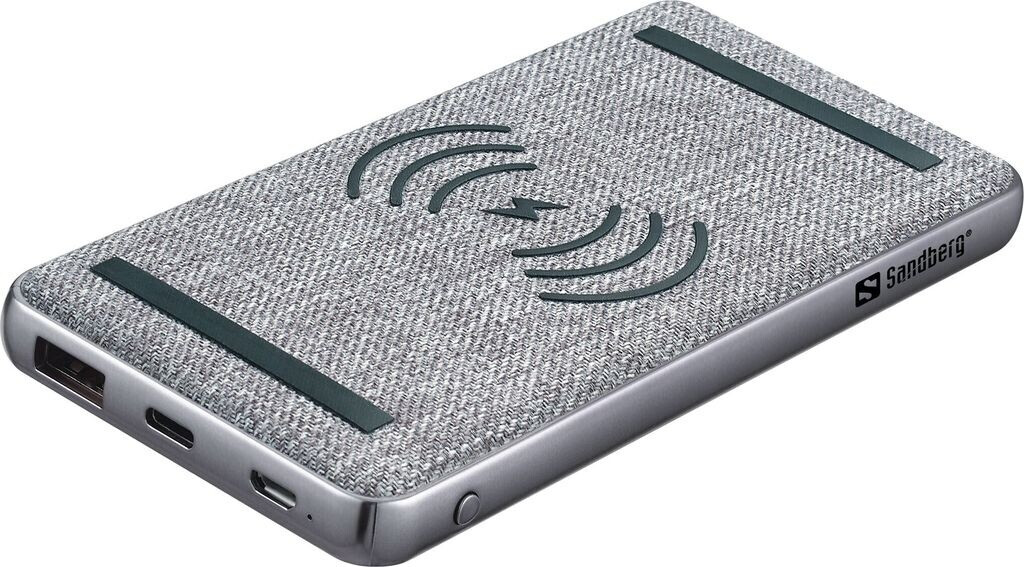 Bild von Sandberg Powerbank 10000 PD20W+Wireless Powerbank (Akku) - Grau - 10000 mAh