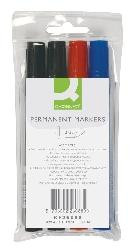 Bild von Connect Permanentmarker Permanentmarker Rundspitze 2mm VE=4 Stück (blau, rot, 2x schwarz)